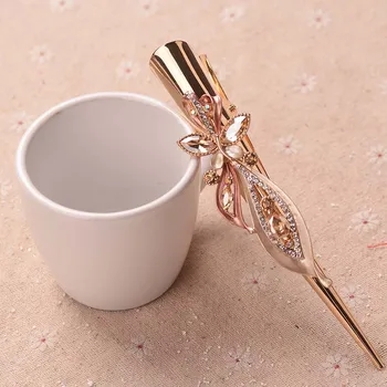 Retro Floare De Cristal Fluture Clip De Păr Femei Clasic Placat Cu Exagerat De Mare De Metal De Gheare De Păr Accesorii De Par