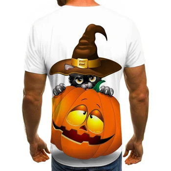 De vară pentru Bărbați T-shirt Temă de Halloween Topuri Imprimate 3D Moda cu Maneci Scurte de Vară Gât Rotund Tricou Casual