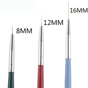 3pcs/set 3D Nail Art pensula Liner Pictura Pen DIY Acrilic UV Gel Pensule Desen Kit de Flori Linie de Design de Rețea de Instrumente de Manichiură