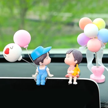 Decor masina de Desene animate Drăguț Cupluri de Acțiune Figura Figurine Balon Ornament Interior Auto de Bord Accesorii Cadouri pentru Fete