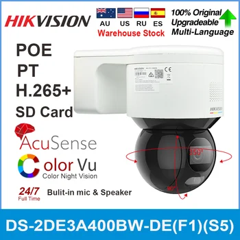 Hikvision 4MP ColorVu Viteza de Rețea Dom PT 4mm DS-2DE3A400BW-DE(F1)(S5) Poe Card SD Bulit-in Microfon si Difuzor Față de Camera de Captare