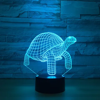 Creative broască Țestoasă Vizuale 3D Led lampă Țestoase de Mare Lampă de Masă RGB de Dormit pentru Copii 3D Noapte Atmosferă de Lumină lampă schimba jucarii copii
