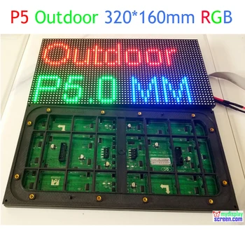 P5 Plin de Culoare SMD LED Panou de Exterior cu LED-uri Impermeabil TV 320*160mm 64*32pixel Modulul de Afișare Video