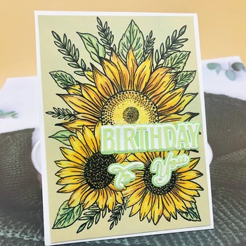 Alinacutle Clar Timbre Mari de Floarea-soarelui Floare Floral DIY Scrapbooking Album Carte de Hârtie Ambarcațiune de Cauciuc Silicon Transparent Timbre