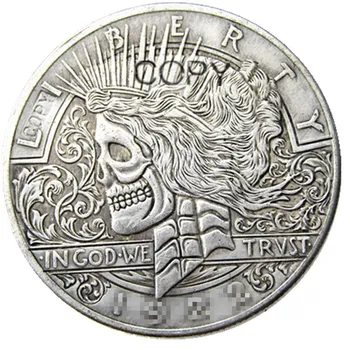HB(41)NE Vagabond 1922 Pace Dolar craniu zombie schelet de Argint Placat cu Copia Monede