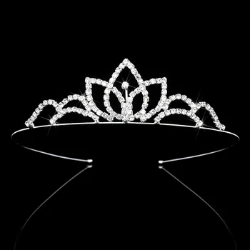 Femei Fata de Copii Crown Princess Cristal Diademe de Mireasa Stras Banda de Bal Cadou Bijuterii de Păr Decor
