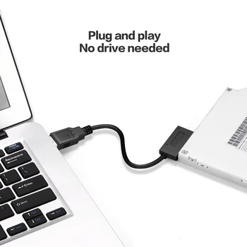USB 3.0 la 7+6 13 Pin SATA Laptop CD/DVD-ROM Unitatea Optică Adaptor Convertor Cablu
