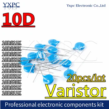 20buc Varistor 10D511K 10D560K 10D561K 10D621K 10D680K 10D681K 10D751K 10D820K 10D821K 10D911K Piezoresistor