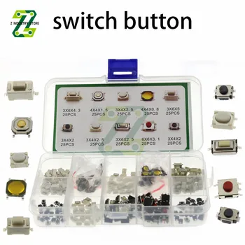 250Pcs/Cutie 10 Modele de Masina de Control de la Distanță Cheie Touch Switch-uri Micro Moment Tact Tactil Buton Comuta Sortiment Kit