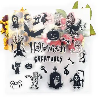 Halloween Silicon Clar Sigiliul Timbru DIY Scrapbooking Relief Album Foto Decorative Carte de Hârtie Ambarcațiuni Arta Handmade Cadou