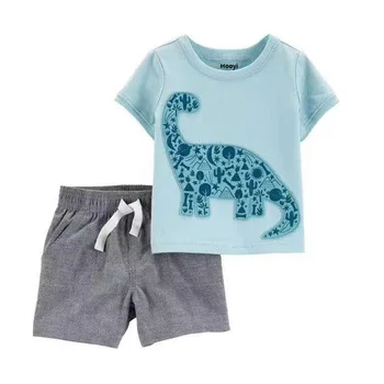 Dinozaur Baby Boy Set Haine pentru Sugari, Costume Băieți de Bumbac Tricou + Pantaloni 2-piese de Îmbrăcăminte Costum Copil Tinuta 6 9 12 18 24 Luni