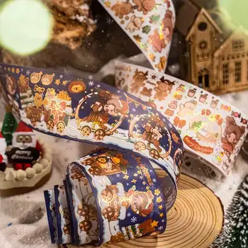 MOHAMM 1 Rola de Folie de Aur Fulg de nea Cerb de Crăciun Banda Decorativa pentru DIY Meșteșug Proiecte de Artă Jurnalul Ambalaj Cadou