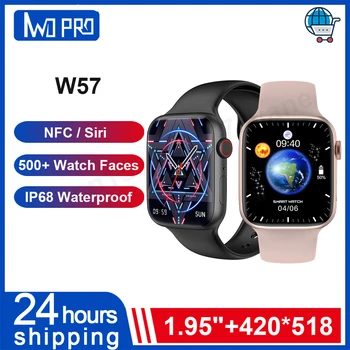 W57 IWO Smartwatch Pentru Barbati Femeie de 1.95 inch 428*518 Rezoluție Siri Funcția NFC Somn Monitor de Ritm Cardiac Ceas Inteligent Pentru Android