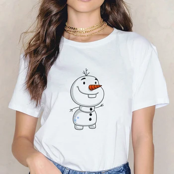 Disney Frozen 2 Olaf Toamna Frunze Fericit Portret Femei T-shirt cu Maneci Scurte Largi de sex Feminin de Bază Topuri Primavara-Vara Doamnelor