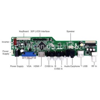 Noi TV56 Kit Pentru CLAA154WB05A CLAA154WB05AN TV+HDMI+VGA+AV+USB LCD Ecran cu LED-uri Controler de Bord Driver