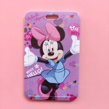 Disney Mickey Minnie Mouse Șnur Carte de IDENTITATE Acoperi Insigna Titularul de Desene animate Curea de Gât DIY Breloc Cheie Inele