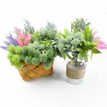 6pcs plante artificiale ieftine scrapbooking decoratiuni de craciun pentru casa de nunta flori decorative coroane de flori din plastic floristica