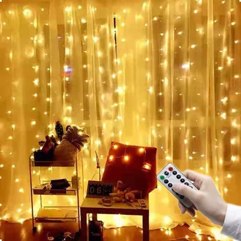 Ghirlandă cu LED-uri Perdea de Lumini 8 Moduri USB Telecomanda Lumini de Basm Șir de Nunta Decor de Crăciun Pentru Casa Dormitor de Anul Nou Lampa