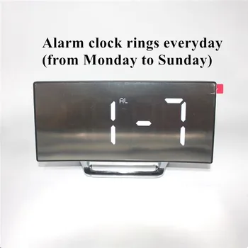Ceas cu Alarmă Digital cu LED-uri Oglindă Ceas Multifuncțional de Amânare a Afișa Timp de Noapte LCD cu Lumină de Masă Desktop Reloj Despertador Cablu USB