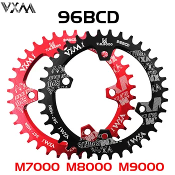 VXM Rotund 96BCD 32T/34T/36T/38T Foaia Înguste Largă de Biciclete Angrenaj Pedalier Cerc Angrenajul Placa de Black Red Biciclete MTB Parte