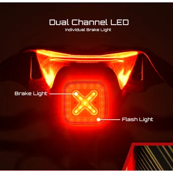 Enfitnix Cubelite III Smart Biciclete Coada Lumina de Frână Lumină de Avertizare Ultra Luminos de Lumină din Spate USB Charge LED Noapte Lumina de Avertizare