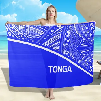 HYCOOL Tonga Insula Logo-ul Personalizat Sarong Plaja Wrap Fusta Polineziene Tribal Albastru Lava Lava Pentru Femei Hawaiian Sarongs Lavalava