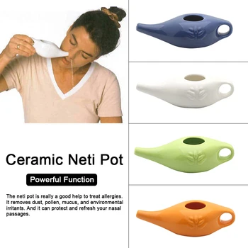 Ceramica Vas Neti De Spălat Nasul Kit De Curățare Echipamente Confortabil Cioc Oală Pentru Sinus Alergie Neti Portabil, Durabil 2021
