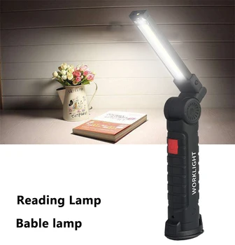 COB LED-uri Lampa de Lucru Lanterna USB Reîncărcabilă Baterie Built-in Lanterna 3 Modul Flash de Lumină cu Magnet Portabil Camping Lantern