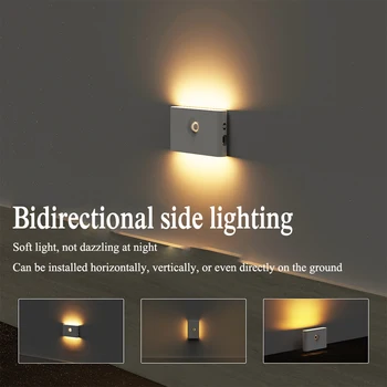 Lumina de Noapte LED Smart IR Senzor de Miscare Lampa de Noapte USB Reîncărcabilă, fără Fir Dormitor Dulap Coridor de Lumină Noptiera Senzor de Lumina