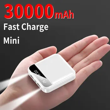 Mini 30000mAh Banca de Putere cu Două sensuri de Încărcare Rapidă Încărcător Extern Display Digital Portabil Baterie Externa cu LED-uri pentru Xiaomi iPhone