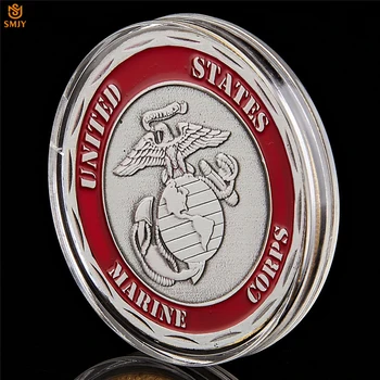 Statele UNITE ale americii Marine Corps Provocare Militară de Monede Double Gun Craniu de Argint Placat cu Libertatea de Vultur Semn Colecție de Monede Comemorative