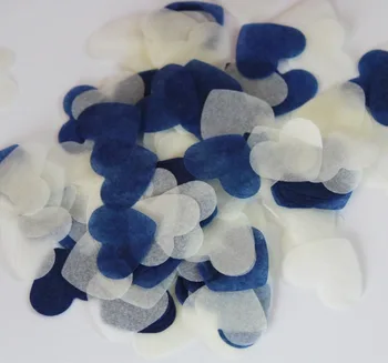 Bleumarin sidefii inima oaspete de nunta aruncat petale de hârtie confetti petrecere decoratiuni de masă biodegradabile