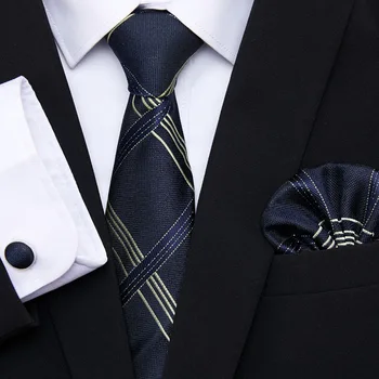 Moda Matase Jacquard Cravată Albă Geometrice Cravată, Batistă Buton Set De Legături Pentru Oamenii De Afaceri, Petrecere De Nunta