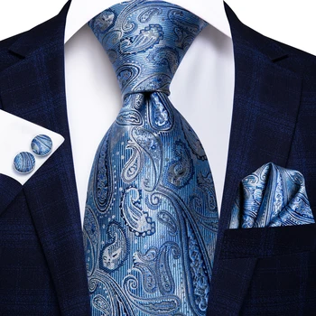 Hi-Cravata Albastru Deschis Cu Dungi Noutate Nunta De Mătase Cravata Pentru Barbati Handky Butoni Nicktie Set De Design De Moda Petrecere De Afaceri Dropship