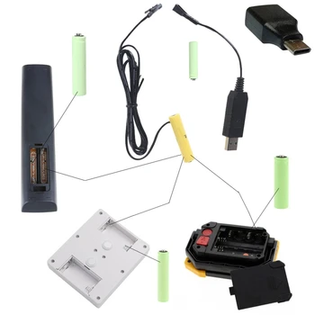 Detasabila 2in1 USB/Tip C Cablul de Alimentare pentru Baterie AAA Înlocuiți Baterie AAA Reutilizarea AAA Dummy Baterii Universal