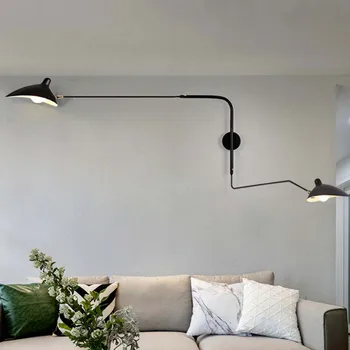 Modern Lampă de Perete Negru Reglabil Led-uri Lumina de Perete pentru Baie Dormitor Vintage Industriale Rotativ Lampă de Perete