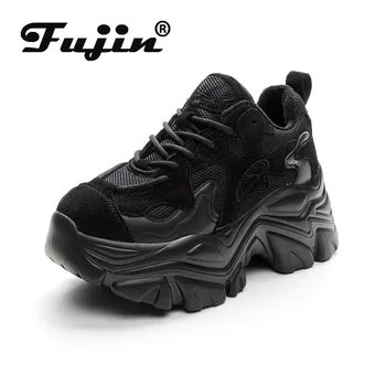 Fujin 7cm Platforma Wedge Sneakers Indesata Pantofi Tata Femei Pantofi Casual din Piele Pantofi Respirabil 2021 Zapatos Para Mujer