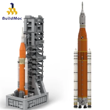 BuildMoc SLS Artemis Rachete Blocuri Set Space Launch System 1:110 Saturn V Scară Vehicul Cărămizi Jucarii pentru Copii Cadouri de Craciun