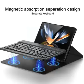Wireless Bluetooth Claviatură Pentru Samsung Galaxy Z Fold 4 Magnetic Ori de Piele Tastatură Greu Acoperi Caz de Telefon F7O7