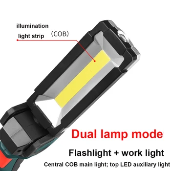 360° COB Bec Lanterna Portabil Pliant Lumina de Lucru 18650 USB Reîncărcabilă Lampă de Inspecție Lanterna Auto de Urgență Lumină Intermitentă