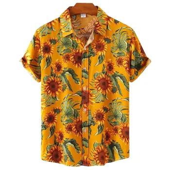 Camisa hawaiana con estampado Florale para hombre y mujer, ropa informale holgada de manga corta Harajuku para playa y verano