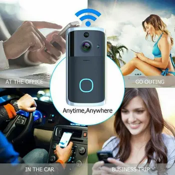Smart Wireless WiFi Sonerie Telefon cu Camera Video Bell Interfon de Securitate Acasă M7 V5 720P Sigur Wireless WiFi Usa Camerei