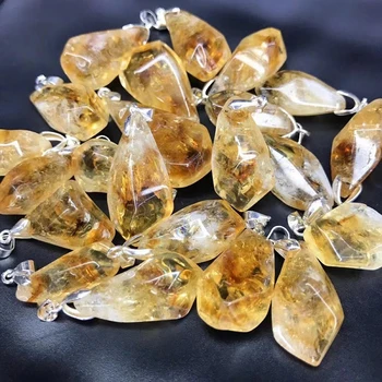 Naturale Citrin Charm Pandantiv Cristale de Energie Piatră Pentru DIY Bijuterii Pandantiv Cu Rafinat Șir de Accesorii Elegante