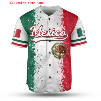 Mexic Jumătate și Jumătate Personaliza Numele de Baseball tricou Tricou Tricou de Baseball 3D Imprimate Tricou Tricouri Casual hip hop Topuri