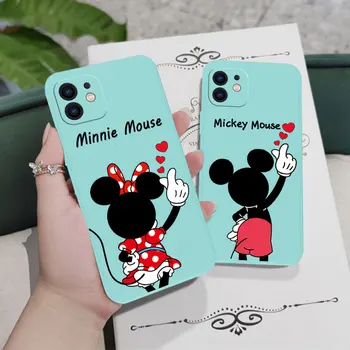 Disney Mickey Minnie Mouse Telefon Caz Pentru iPhone 14 13 12 11 Pro Max Mini X XR XS MAX SE 8 7 6 Plus 6S Plus Silicon Cazuri Acoperi