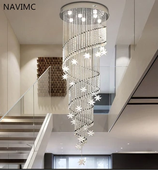 NAVIMC Moderne Candelabru de Cristal Lună și Stele Formă de Spirală Design candelabre Pentru Hol Scara lămpi de iluminat