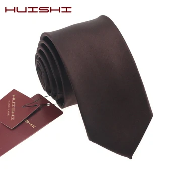 HUISHI Vânzare Fierbinte Nou Solid Maro Bărbați Nunta Lega Cravata Skinny Impermeabil Relațiilor Țesute Pentru Oamenii de Afaceri Shirt Suit Gât Cravată