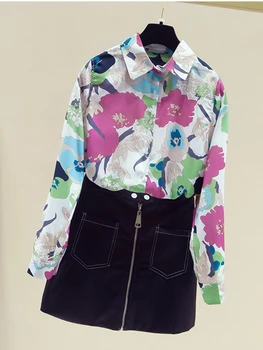 2022 Nou Stil Șifon Tricou cu Maneci Lungi pentru Femei haina pentru Femeie Dulce Moda Tum-jos Guler Birou Doamnă Bluose C219