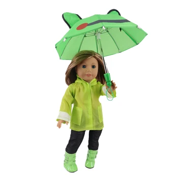 Papusa Baby Pelerina de ploaie 5Pcs/Set=Pelerina de ploaie+Cizme+Umbrela+tricou+Blugi Pentru 18 Inch American&43Cm Copil Nou-Născut Papusa Fata de Jucărie DIY