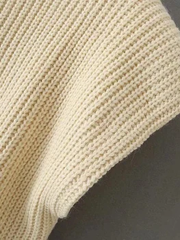 LGRQ de Moda pentru Femei de Tricotat Topuri Noi Solidă fără Mâneci Tubulare Jumătate Guler Înalt Pulover Feminin Valul de Toamnă 2023 19J1670